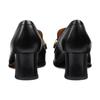 Interlocking Leather Chunky Heel High Heels 5.5cm Women's Black 750532 C9D00 1000