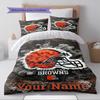 Name Custom Cleveland Browns Logo Pattern Bedding Set Quilt Cover Pillowcase Home Decor Gift (1 * Duvet Cover + 2 * Pillowcase, Without Core)