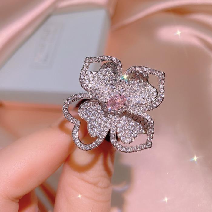 Deluxe Group Diamond Ring For Women, Full Of Diamonds Engagement Three-Piece Jewelry
