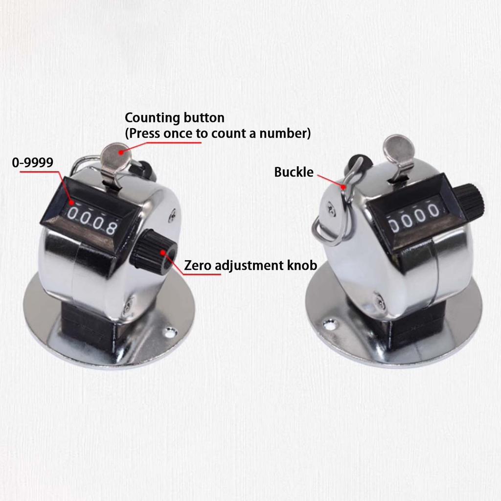 4 Digit Number Metal Manual Tally Counter, Pressing Mechanical Counters Clickers Pitch Counter for Coaching, Fishing, Golf