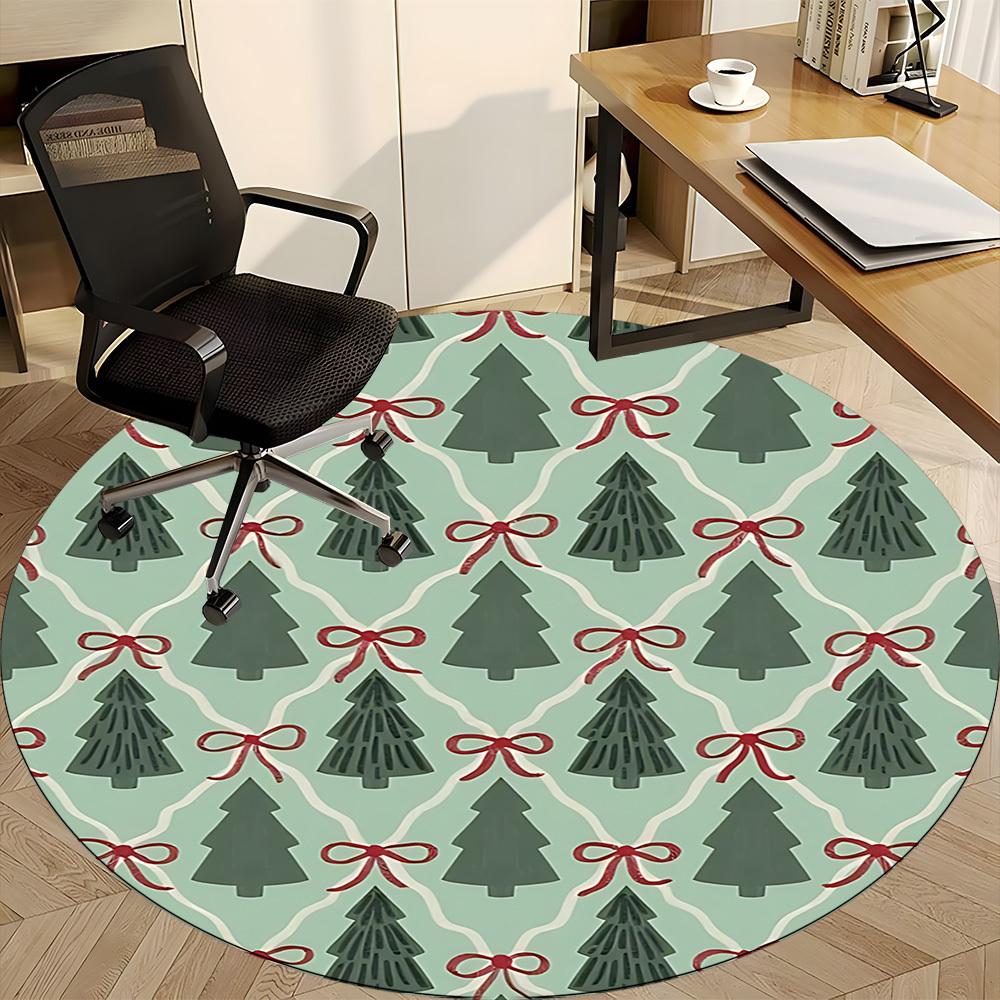1pc Christmas Wrapping Office Round Rug, Non-slip, Soft and Durable Office Rug for Interior Decoration, Perfect for Office, Beautiful Decoration Yy260