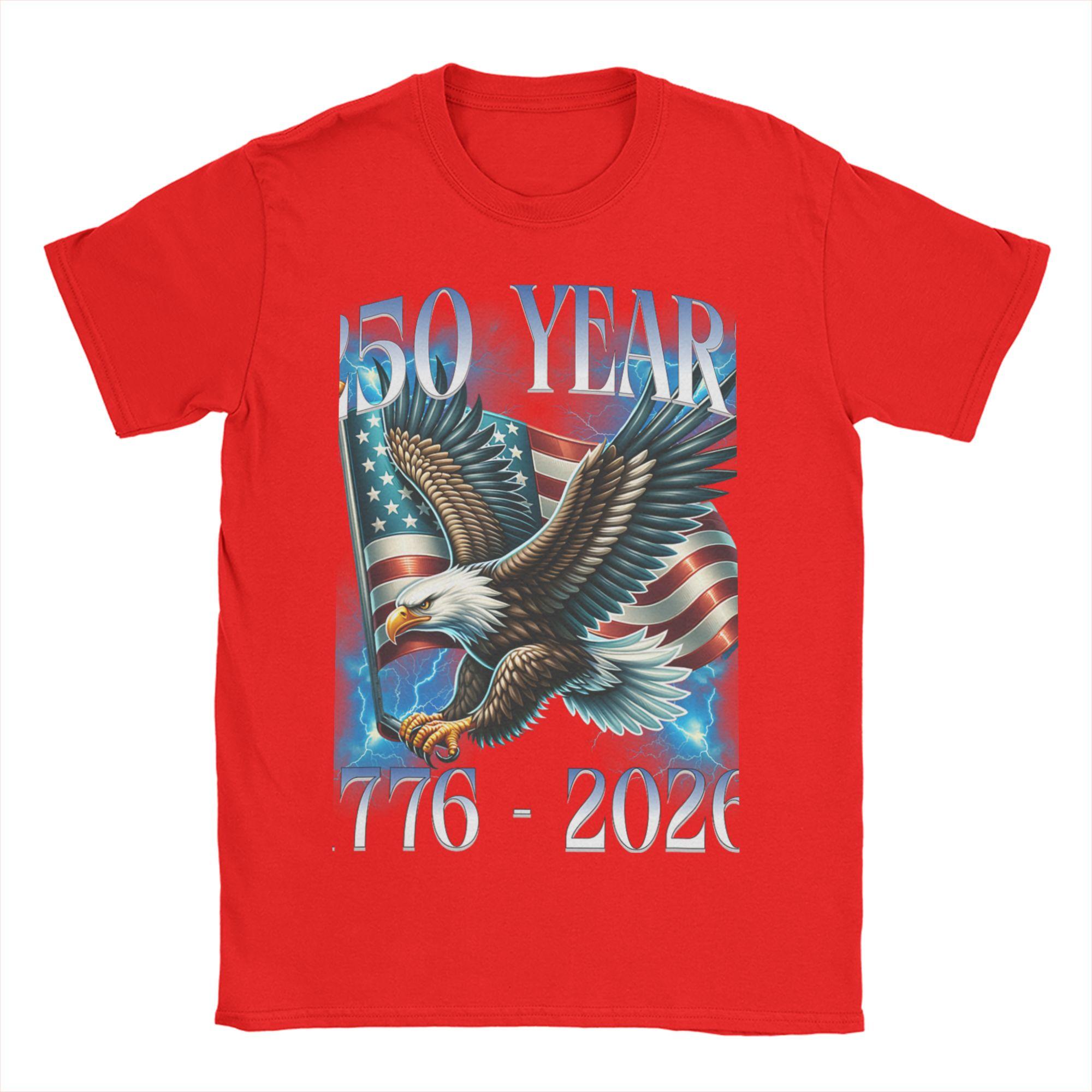 

Anniversary USA TShirt Summer Cotton T Shirts For Unisexs Harajuku Print Tee Shirt Short Sleeves Aesthetic Top Tees S