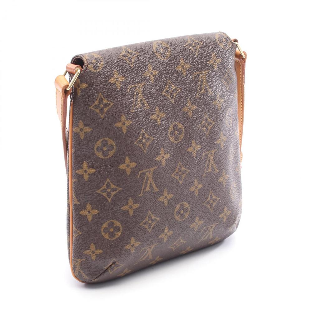 Used LOUIS VUITTON Musette Salsa Short Strap Monogram Shoulder Bag M51258 PVC Coated Canvas Leather Brown Used Wo