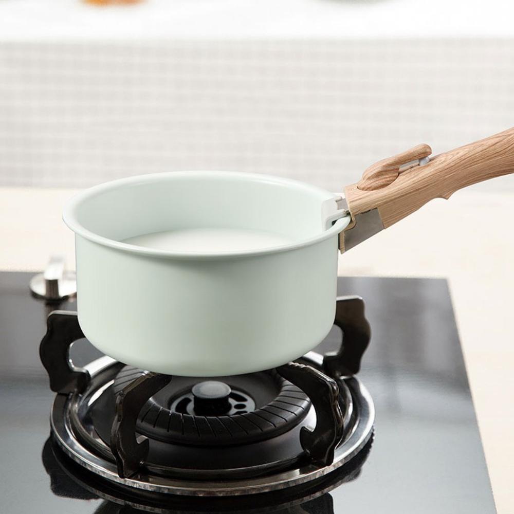 Household Pot Set with Double Bottom Thick Soup Pot Milk Pot Nonstick Frying Pan Combination Simple and Fresh Kitchen Supplies