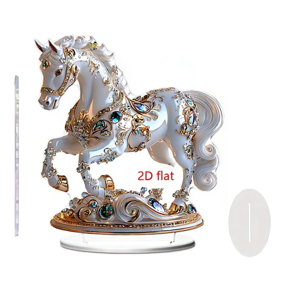 2026 Year Of The Horse 2D Acrylic Laser Relief Home Desktop Ornament, Living Room, Bedroom, Festival Symbolism Decoration Props
