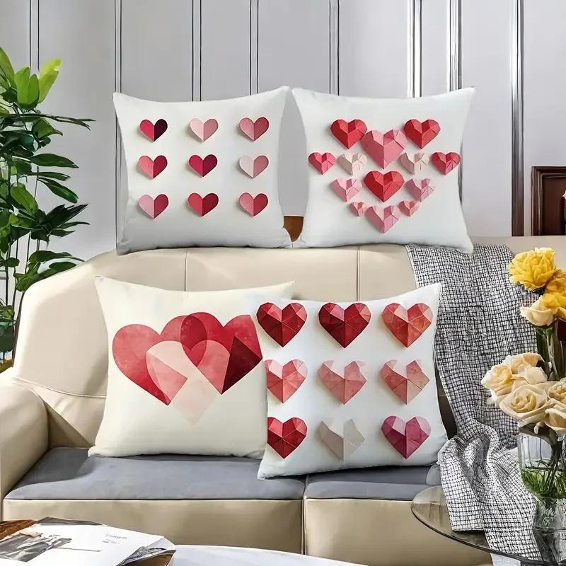 Love Theme Creative Pattern Home Decor Pillowcase Living Room Sofa Polyester Cushion Cover with Zipper