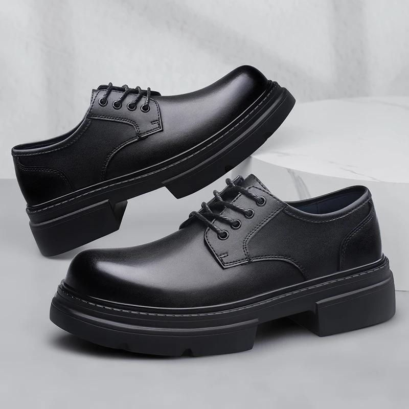 Fashion Formal Dress Footwear British Style Genuine Leather Mens Oxford Shoes Retro Casual Shoes Elegantes Male Business Shoes Sneakers