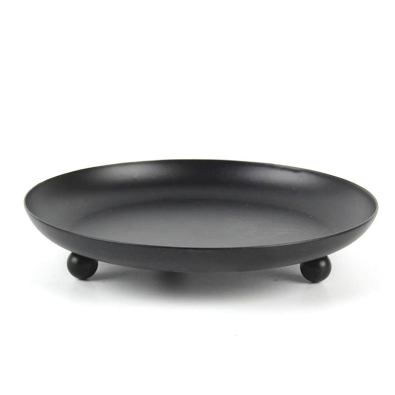

Decorative Table Center Tray Nordic Decorative Round Tray Wrought Iron House Candle Holder Candelabrum Candlestick Metal for Wed