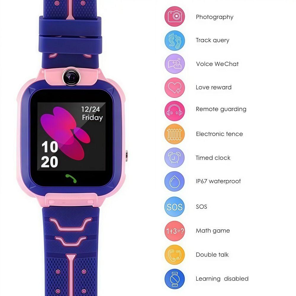 Waterproof Q12 Children's Smart Watch With Positioning System With Call, SOS, Camera Phone Watch Sim Card Multifunctional
