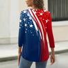 Women's T Shirt Independence Day Print Button 3/4 Sleeve Daily Weekend Fashion Basic V- Neck Regular Top