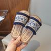 Children Summer Slippers Chinese Ethnic Style Girls Princess Flats Sandals Linen Weaving Unique Fashion Kids Outdoor Beach Shoes