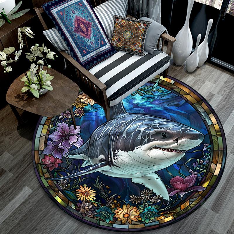 Cartoon Print Round Area Rug,Carpet Rug for Living Room Bedroom Sofa Playroom Decor,Non-slip Floor Mat