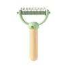 Undercoat Brush for Long Haired Cats, Double-Sided Detangling Grooming Comb, Green Pet Grooming Tool