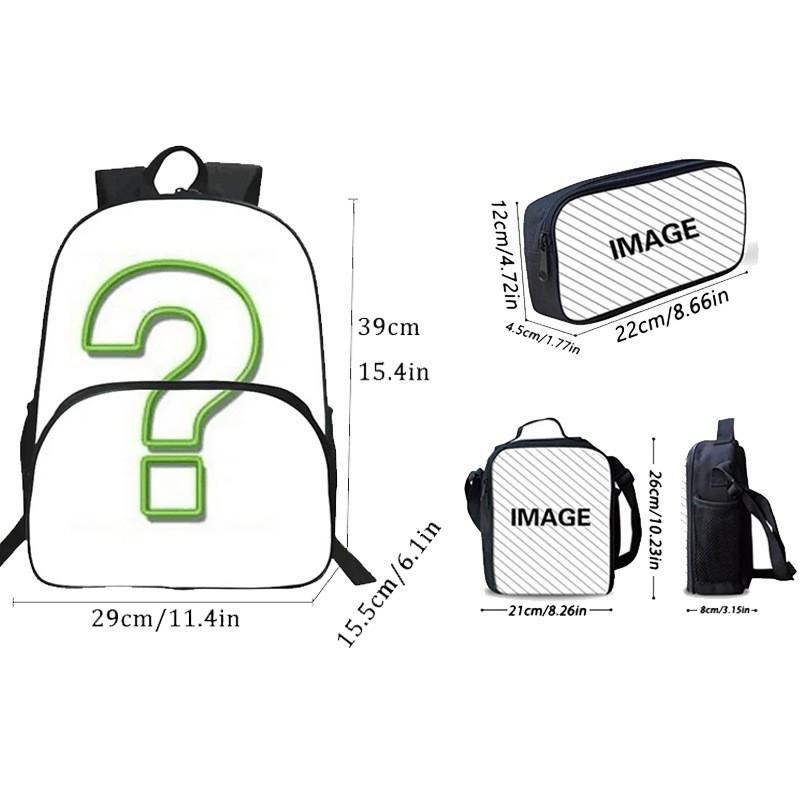 Kids Backpack Set With Lunch Bag Pencil Case - Cartoon Animal Design Grade 1-2 Students Ergonomic Spine Support Oxford
