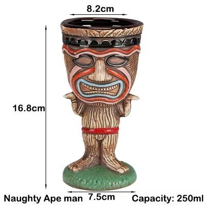 Tiki Kupaları Seramik Hawaii Luau Parti Kupaları İçecek Kapları, Şirin Egzotik Kokteyl Bardakları, Tiki Bar
