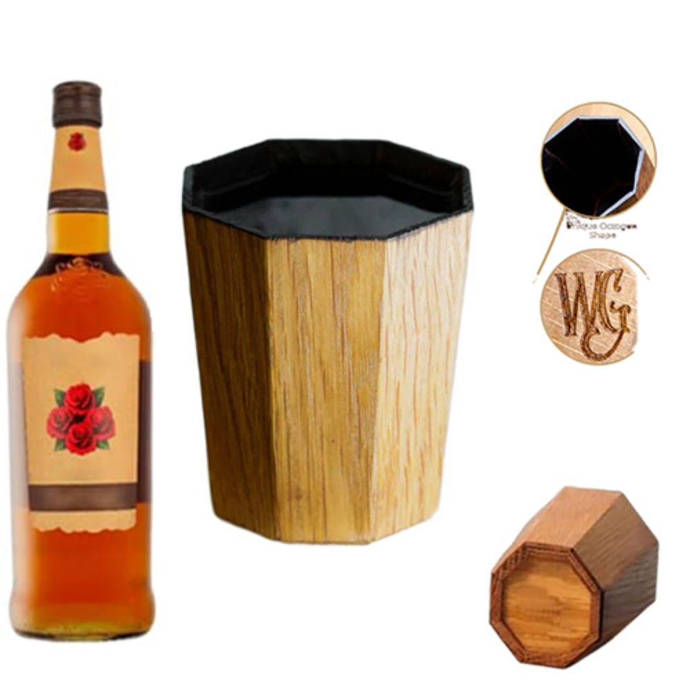 Wooden Charred Whiskey Cup Handmade Charred Drinking Vessel New Whiskey Grail Cup  for Bar