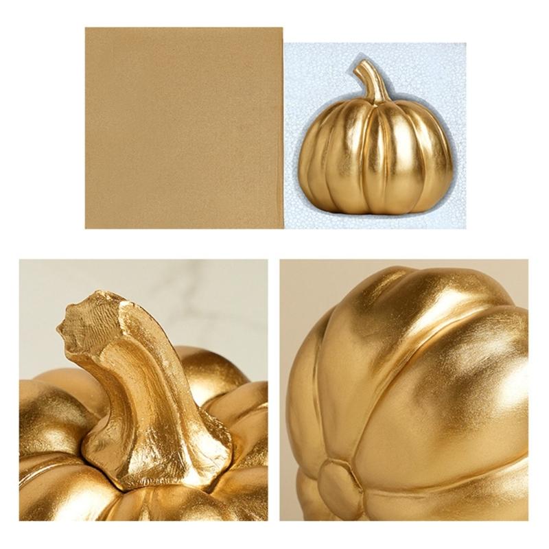 Gold Pumpkin Autumn Decors Decorative Pumpkin for Halloween Thanksgiving Table Centerpieces Mantles Bowl Party Wedding