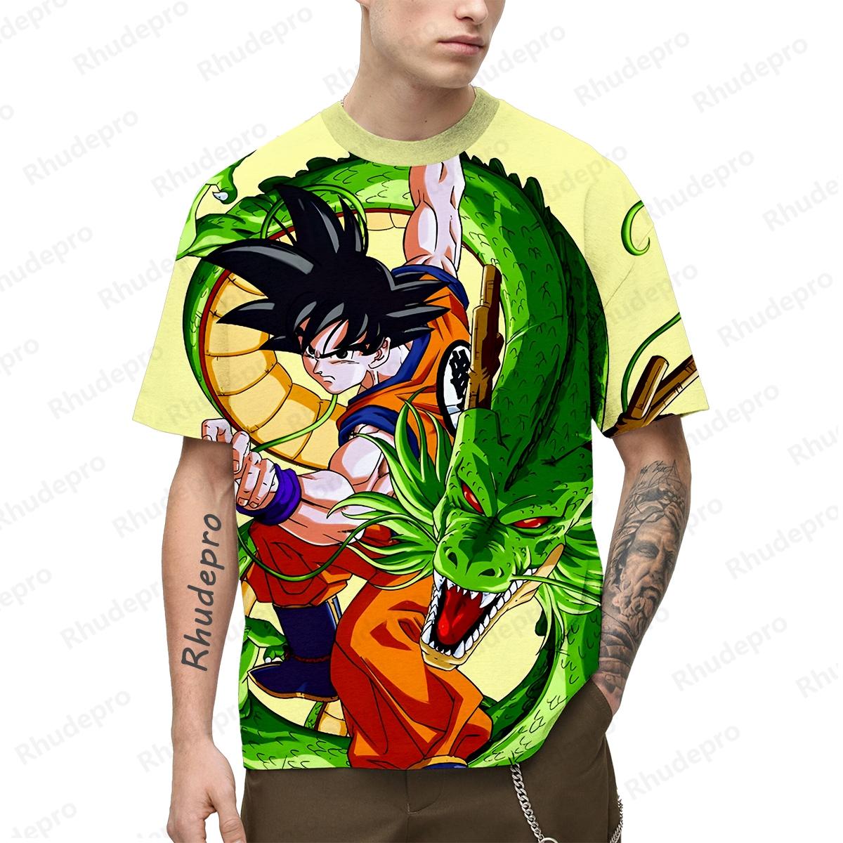 

Японская аниме-футболка Super Saiya для мужчин Y2k Goku с коротким рукавом для детей и мужчин 100-5XL 2024 Футболки свободного покроя, модная уличная одежда XL