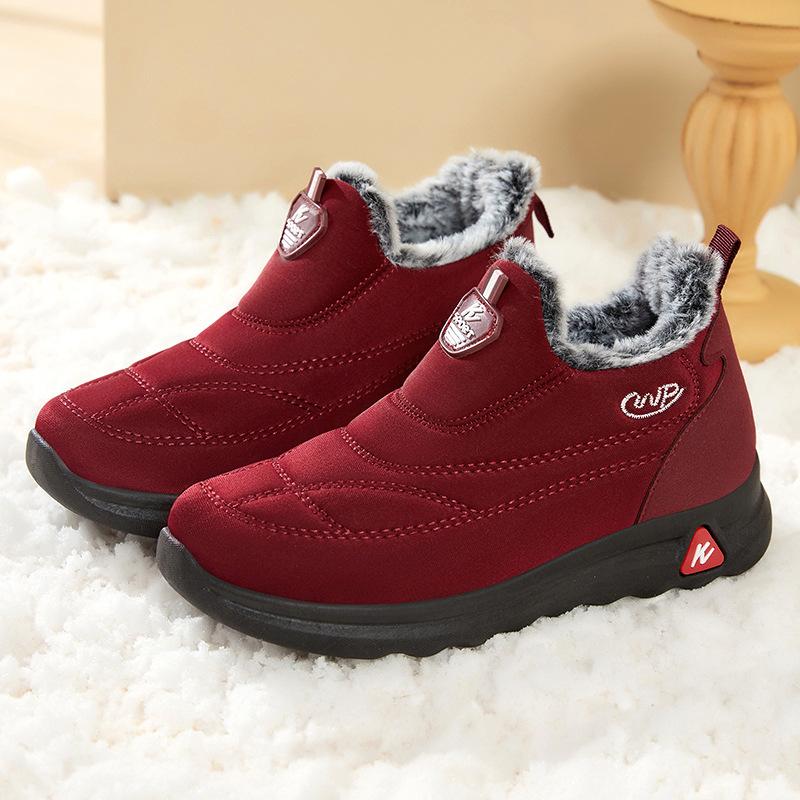 Men's and Women's Plus Size Winter Warm Fur-Lined Snow Boots with Fleece Lining, Ankle Boots, Slip-Resistant Hiking Boots, Cotton Boots