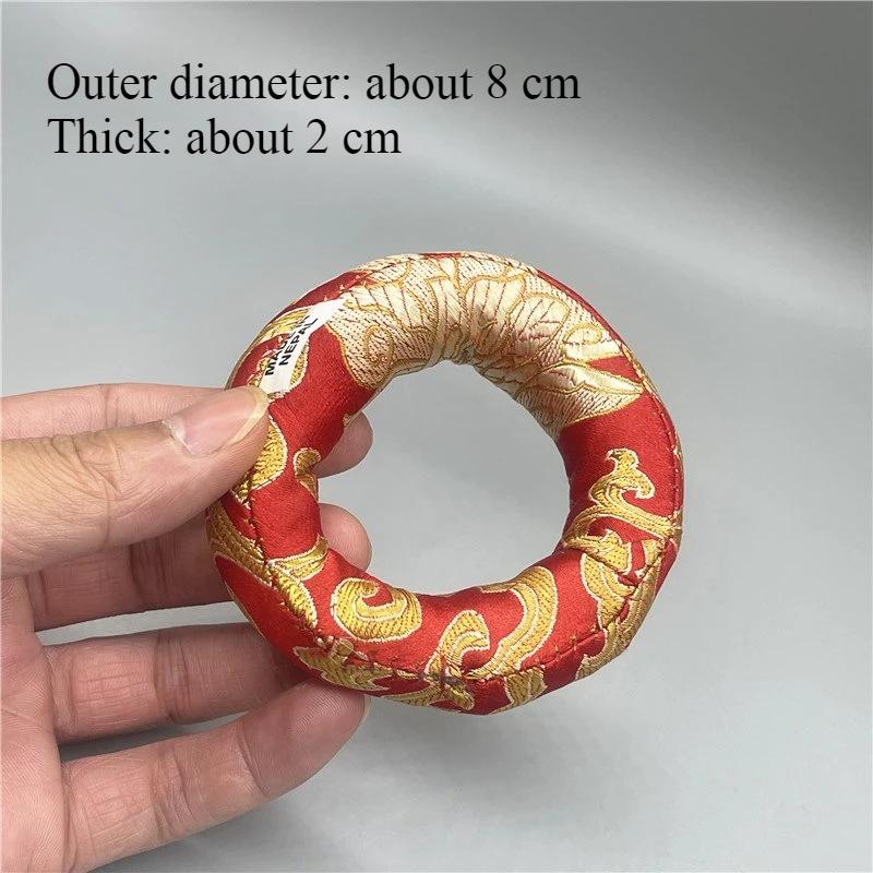 

Непал Чистый ручной работы Коврик для поющей чаши Будды/Храмовые принадлежности Деревянная рыба/Подушка для поющей чаши/Хлопковый круглый защитный коврик