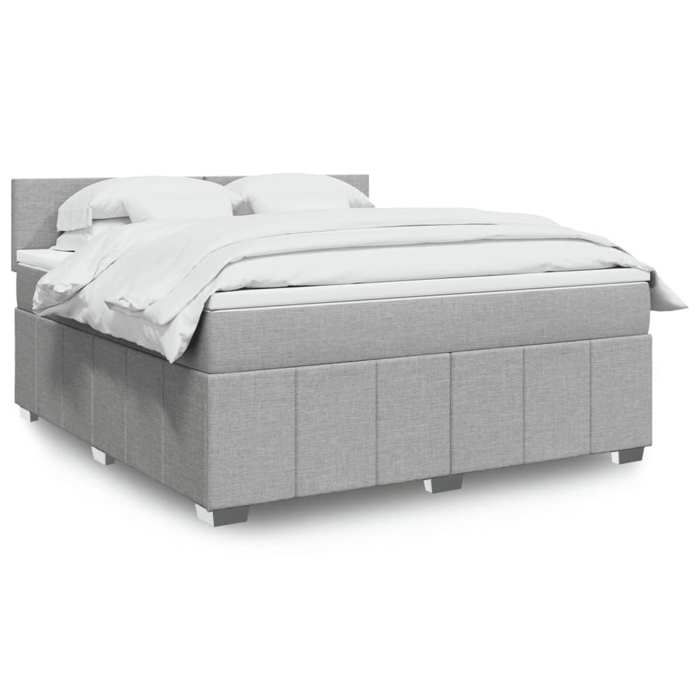 Maison Exclusive - Sommier à lattes de lit avec matelas Gris clair 180x200cm Tissu