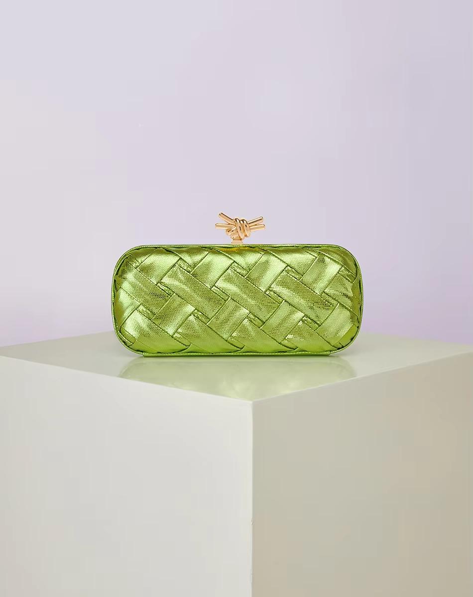 Factory Wholesale 2026 New Women s Geometric Woven Handbag Versatile Fashionable Party Clutch Single Shoulder Evening Bag Ladies L23xW6xH11cm