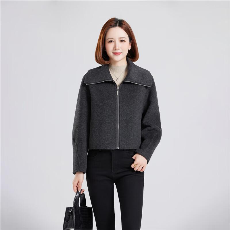 Women's 100% Wool Double-Faced Short Coat
