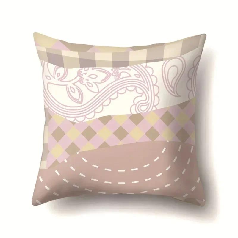 Fashionable Geometric Splicing Printed Pillowcases, Living Room Sofa Cushion Covers, Bedroom Dormitory Bedside Home Decoration