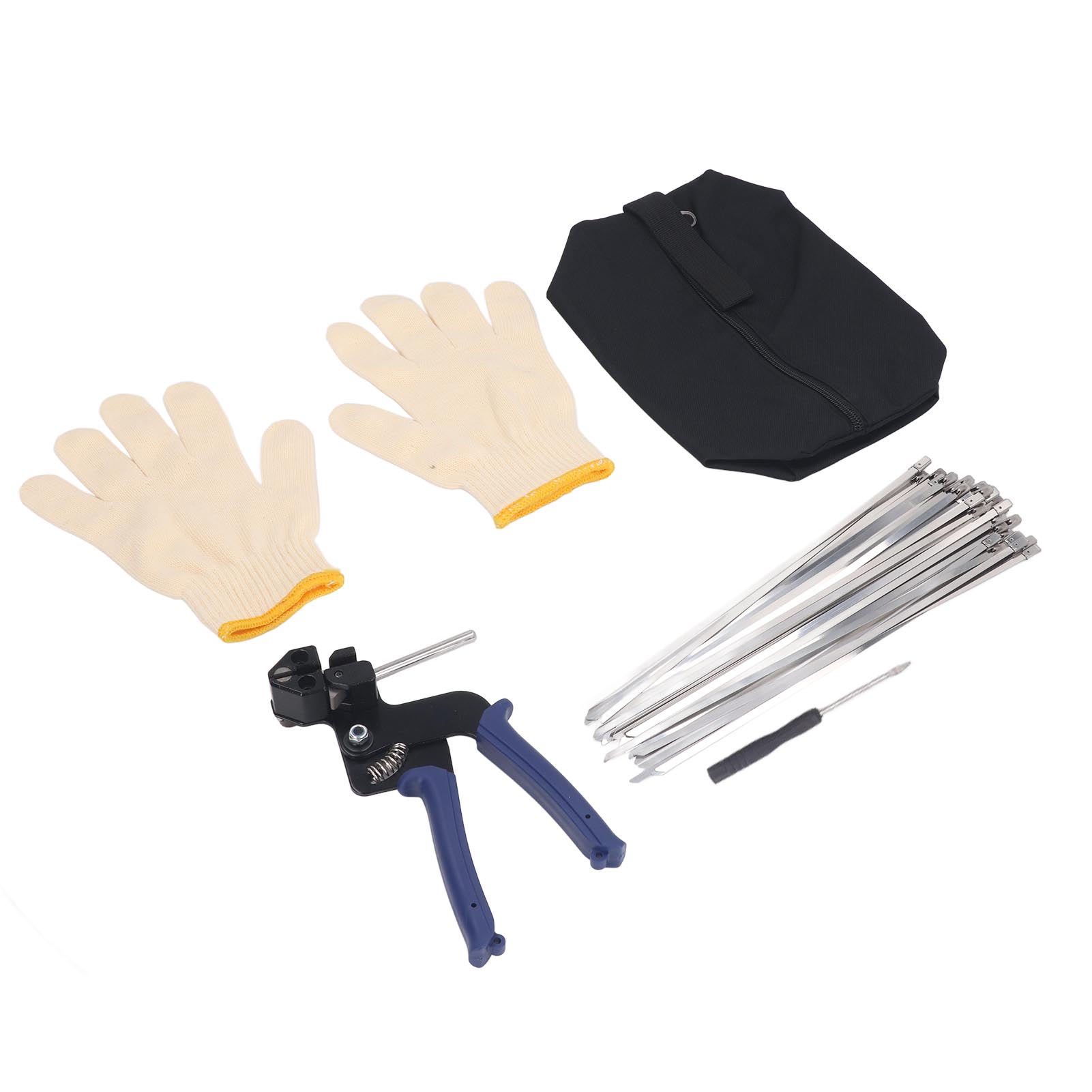 Stainless Steel Cable Tie Gun Kit Set Outdoor Heavy Duty Metal Zip Wrap Tightener Tool