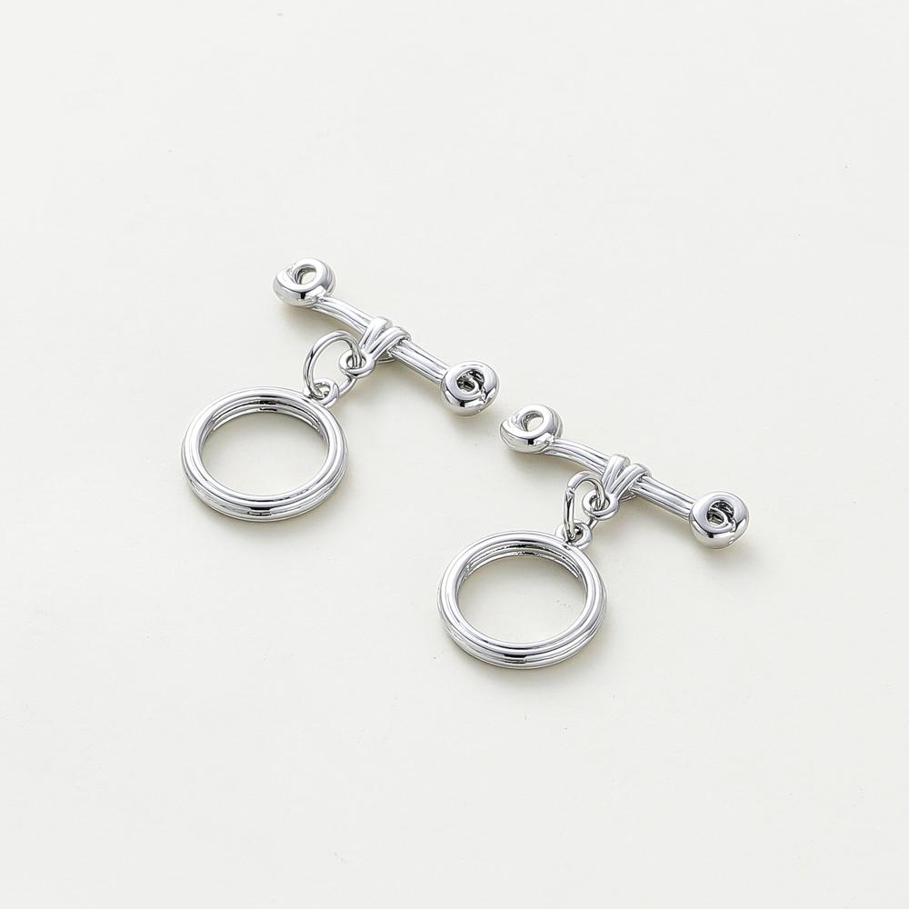 4pcs/lot 14K 18K Gold Color Plated Balance Round OT Buckle Clasps Bracelet End O Toggle Connection ClaspsFor DIY Jewelry Finding