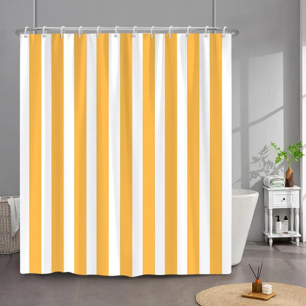 Simple Line Geometric Modelling Shower Curtain Modern Creative Art Home Bath Curtains Polyester Fabric Bathroom Decor With Hooks