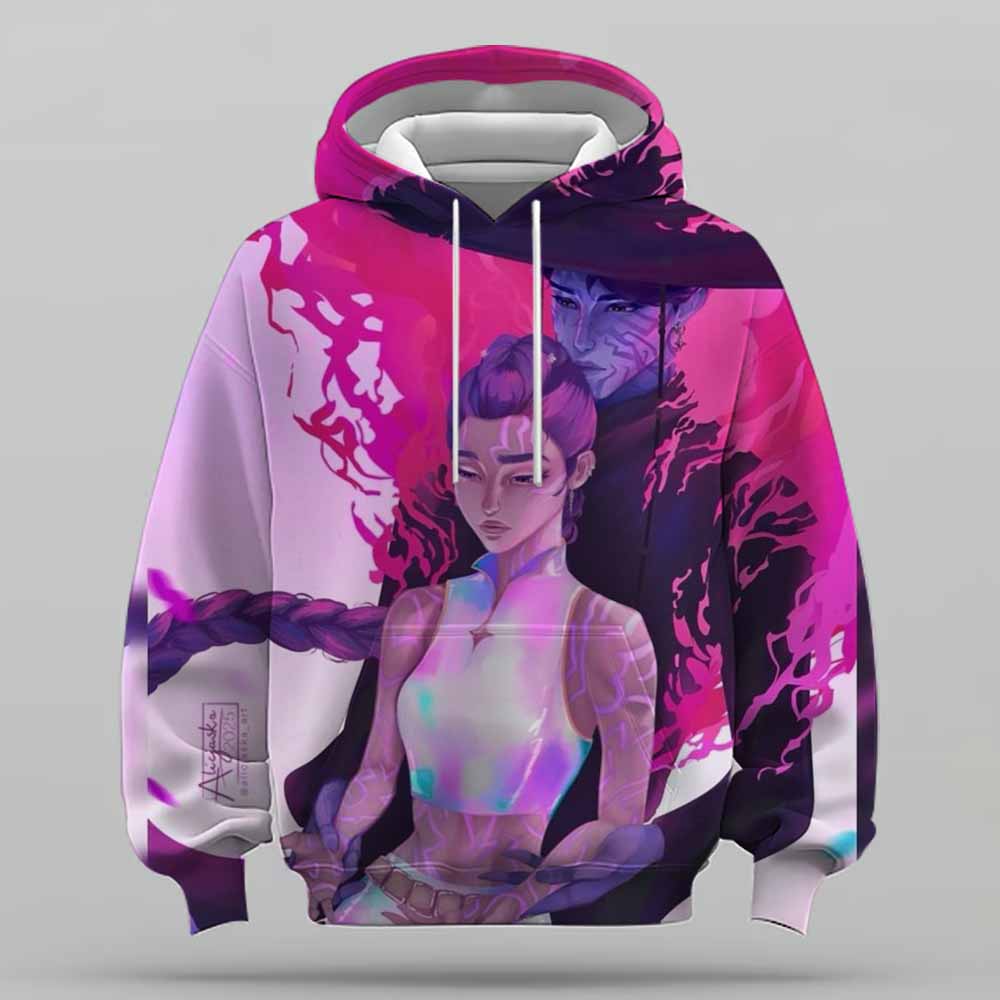KPop Demon Hunter Rumi Cute Cartoon Girl Hoodie Warm Children's Wavy Fashion Casual Pullover