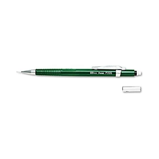 Pentel P205-DKS Drafting Mechanical Pencil, Green, 0.5mm, 4mm Sleeve, 12-Sided Barrel