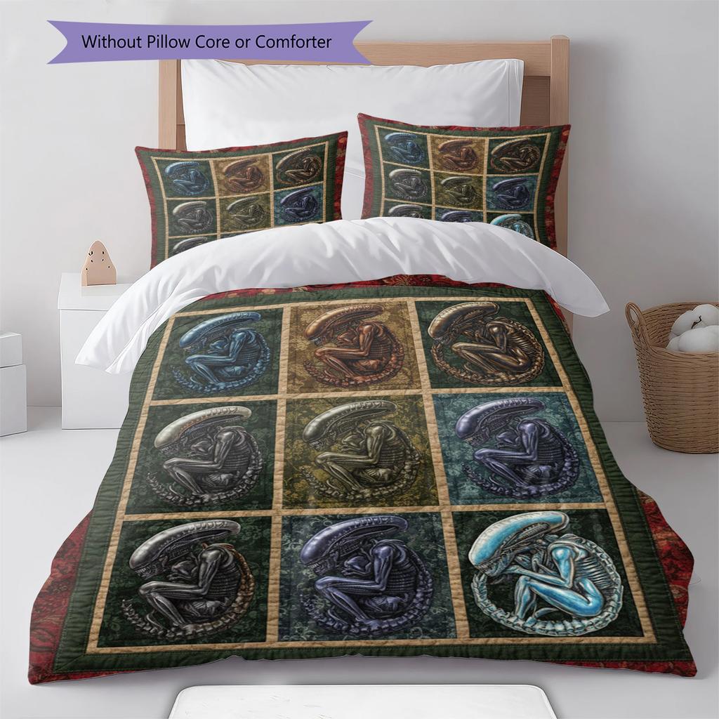Cartoon Pattern Bedding Quilt Set Quilt Cover Pillowcase Home Decoration Birthday Gift (1 * Duvet Cover + 2 * Pillowcase, Without Core)