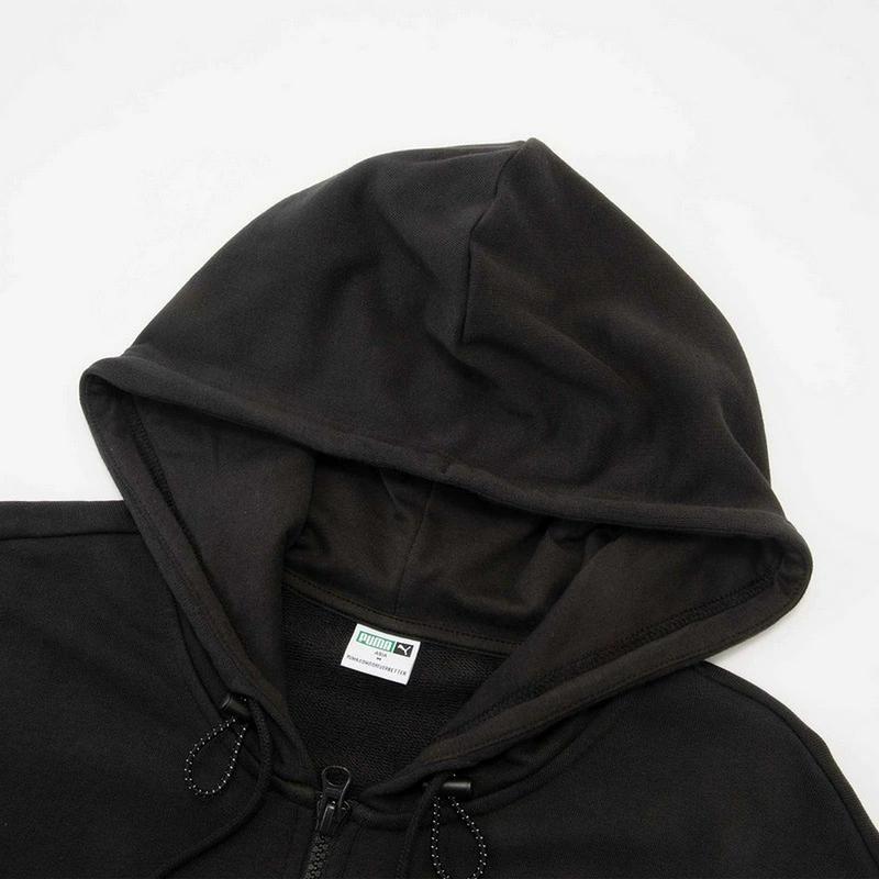 Puma Cny Series Cartoon Anime Pattern Knitted Hooded Sports Sweatshirt Women sweatshirt Black 627272-01