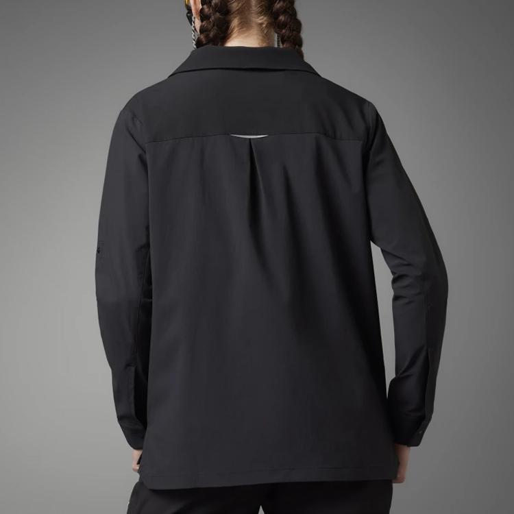 Adidas X Camiseta Manga Larga National Geographic W Natgeo Deportes al Aire Libre Estampado de Letras Camisetas de Mujer Negro IC1994