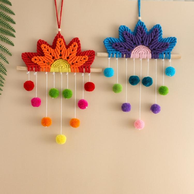 Rainbow Tapestry Boho Tassel Wall Ornament for Living Room Bedroom Wedding