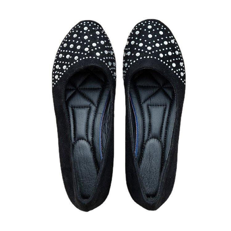 Foreign Trade 2025 Large Size Shallow Mouth Flat Sole Shoes Light and Comfortable Rhinestone Women's Shoes Comfortable Versatile and Breathable