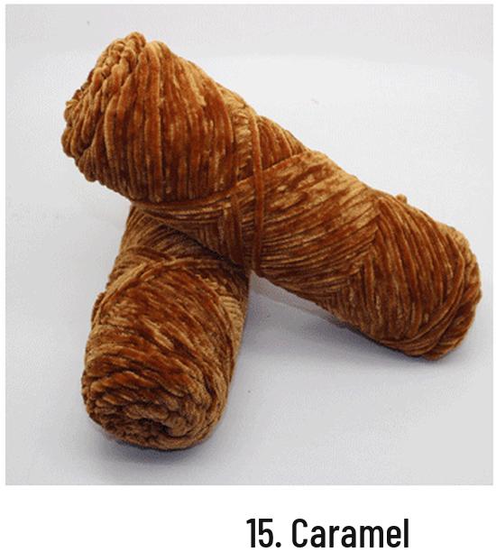Chenille Goldenes Samt Mehrfarbiges Garn für DIY Handstricken, Mittlere Dicke, Glänzendes Finish