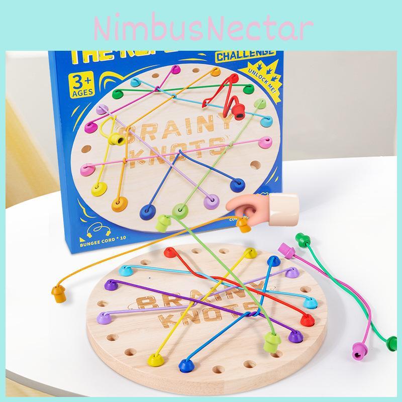 Rope Puzzle Game For Kids With Wooden Material And Brain Teaser Fun For Family Play