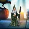 Wizard Witch Statue Sand Desktop Resin Ornaments Halloween Decoration Table Figurine Sand Ornaments Gifts for Indoor Home Decor