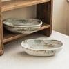 Minimalist Style Coarse Pottery Long Bowl Ceramic Bowl Restaurant Surprise Feeling Tableware Large Bowl Salad Bowl Household Bowl