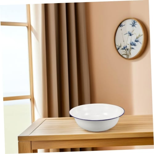 MUSISALY Enamel Footbath, Enamel Wash Basin, Vintage Enamel Basin, Enamel Washstand, Enamel Bowl, Enamel Washbasin, White
