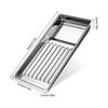 2Pcs Square Cosmetic Storage Tray Stainless Steel Beauty Salon Tray  Beauty Salon Use
