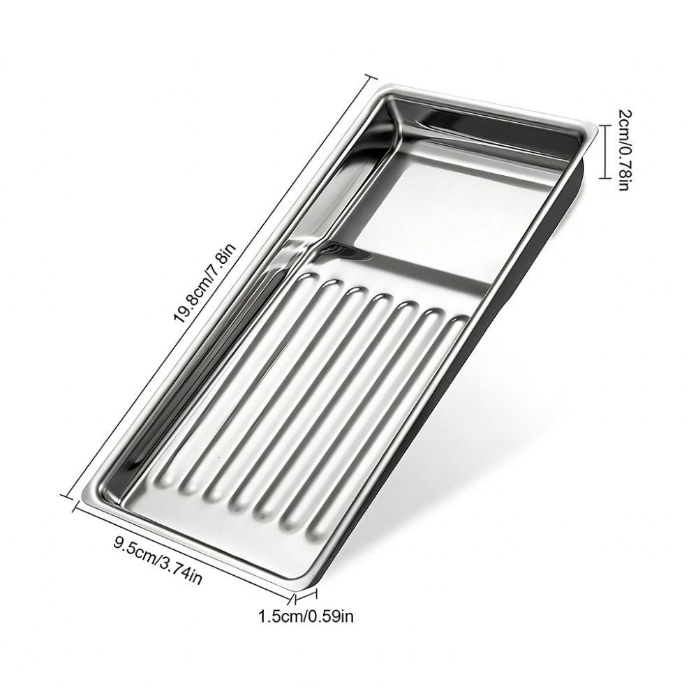2Pcs Square Cosmetic Storage Tray Stainless Steel Beauty Salon Tray  Beauty Salon Use