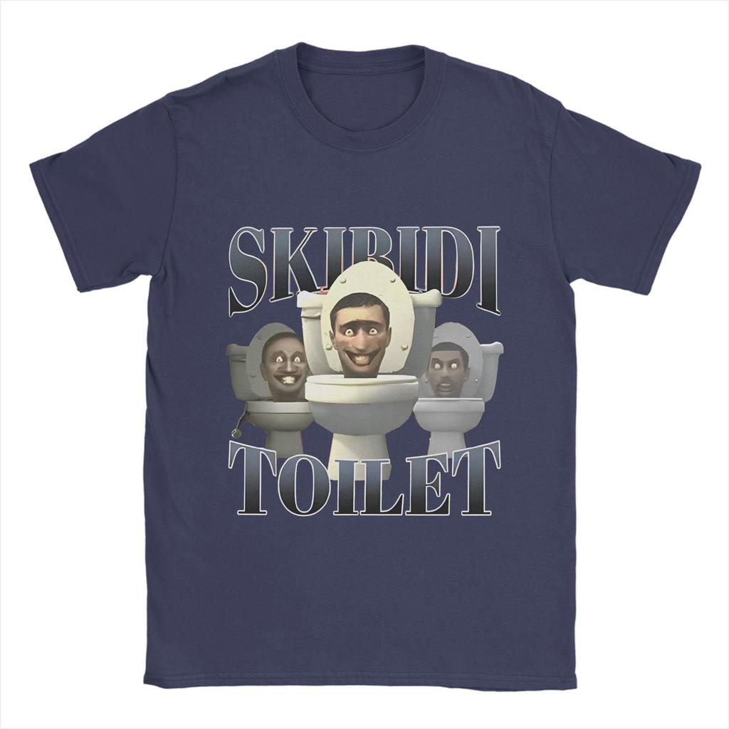 Skibidi Toilet Lustiges Meme Herren T-Shirts Verrückte T-Shirts Kurzarm Rundhals T-Shirts Reine Baumwolle Sommeroberteile