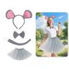 Soft Fabric Mouse Costume Headpiece Tail Accessories Fashion Headband SkirtsFor Children Stage Show Dressing up