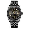 Fashion Luxury Male Wristwatch Two‑Tone Gold Case Rhinestone Dial Stainless Steel Original Quartz Movement Men's Business Watch
