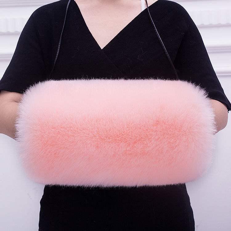 Cozy Faux Fur Muff Sleeve Hand Warmer - Winter Plush Tube Glove