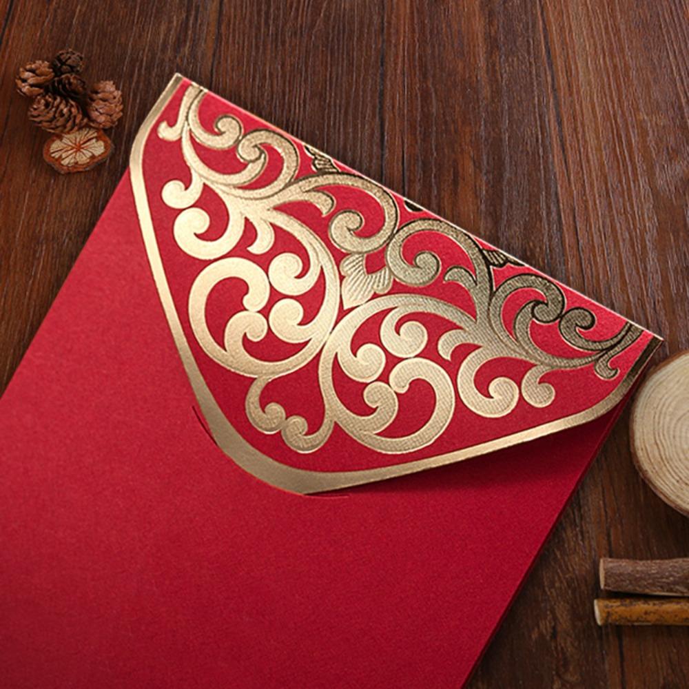10Pcs Red Red Pocket Gold Stamping Red Gift Envelope Practical Red Envelope  Spring Festival